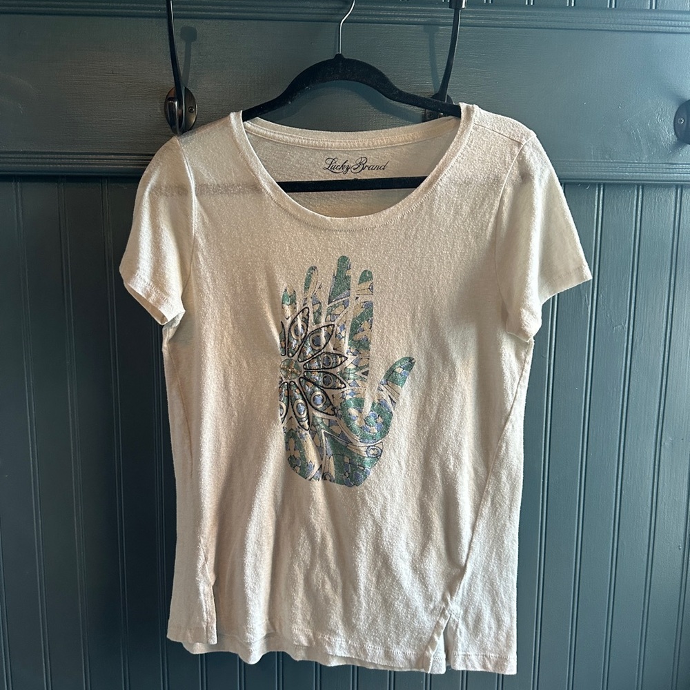 Lucky Brand Cream Graphic Tee
